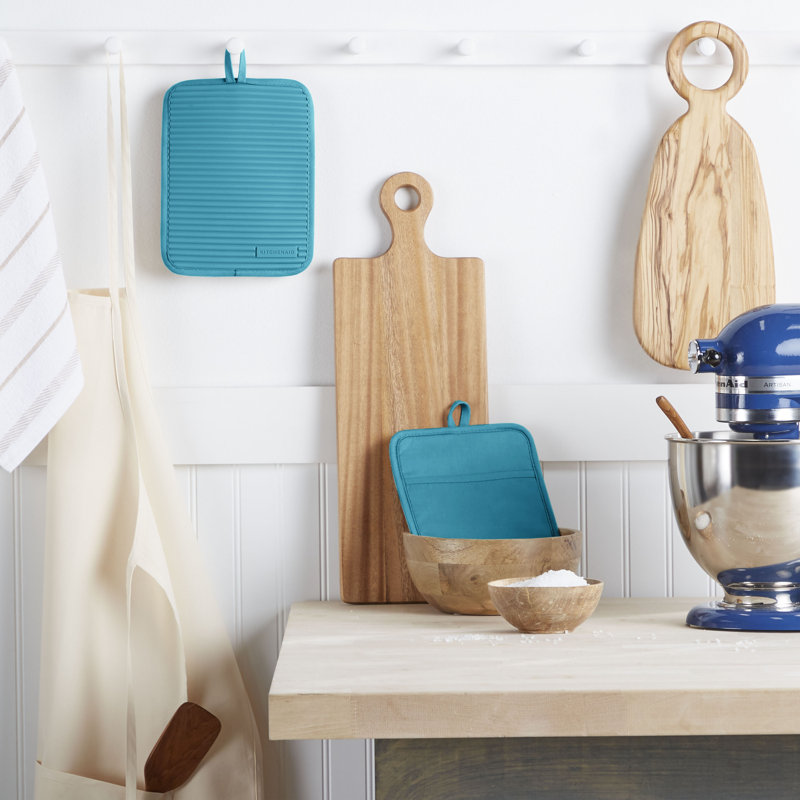 KitchenAid Ribbed Soft Silicone Potholder, Ocean Drive