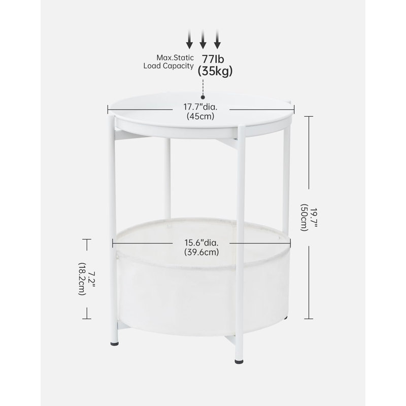 Table de bout Xinia, Blanc