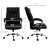 Computer Desk Work Chair, Black, Adjustable 43.25"-47.25" Height, Lumbar Back Support, Linen Material, 360° Swivel, Comfortable Chair For Office Workspace, Height. Black Seat, 264 Lbs Max Load