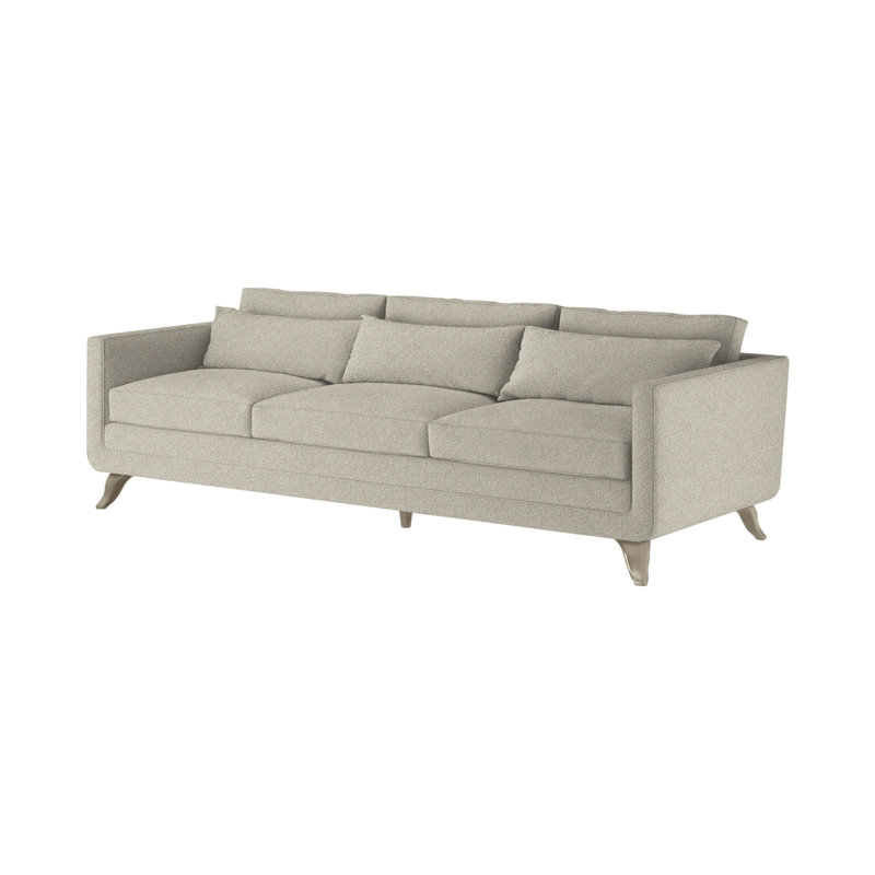 Canapé à accoudoirs carrés 100 po Tatum, Gris hipster, Polyester fumée