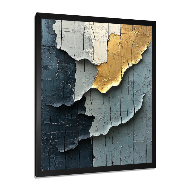 Skiles - Art mural abstrait sur toile, Noir, noir, noir, noir, H 20 po x l 12 po, Reproduction encadrée d'une seule photo