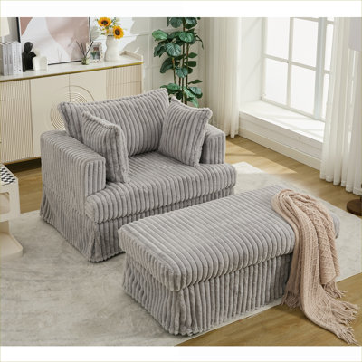 Chaise longue inclinable grise en ardoise avec repose-pieds mobile xpiyaer