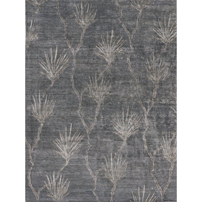 Antique'd Silk Floral Area Rug
