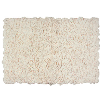 Schoenberger Floral Design Cotton Bath Rug