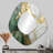 Gold And Green Paint Fusion - Abstract Painting Asymmetrical Large Mirror, Modern Unique Shape Decorative Wall Mirror, Printed Metal Art-107229869