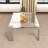 47.2" Modern Tempered Glass Coffee Table | Stainless Steel Legs, Rectangular Clear Table For Living Room