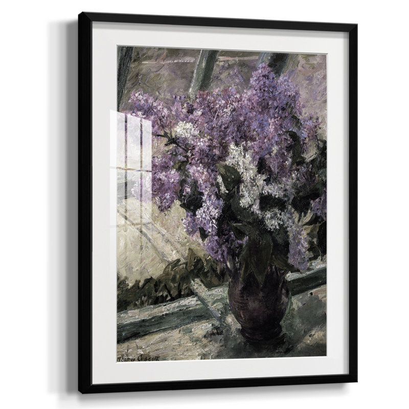 Imprimé floral rétro CCLxx - impression encadrée, Noir
