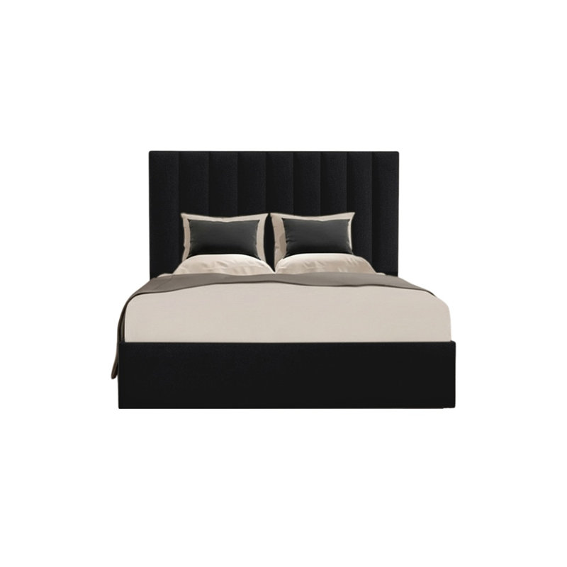 Besar Upholstered Ottoman Storage Bed, Single (3'), Black