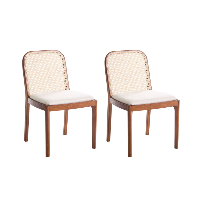 Anindita 46cm H Fabric Upholstered Low Back Side Chair in Brown, Beige