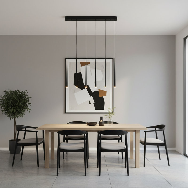 zhuiguanL 6-Light Modern Clustered Pendant LED Linear Kitchen Island Lighting Dimmable