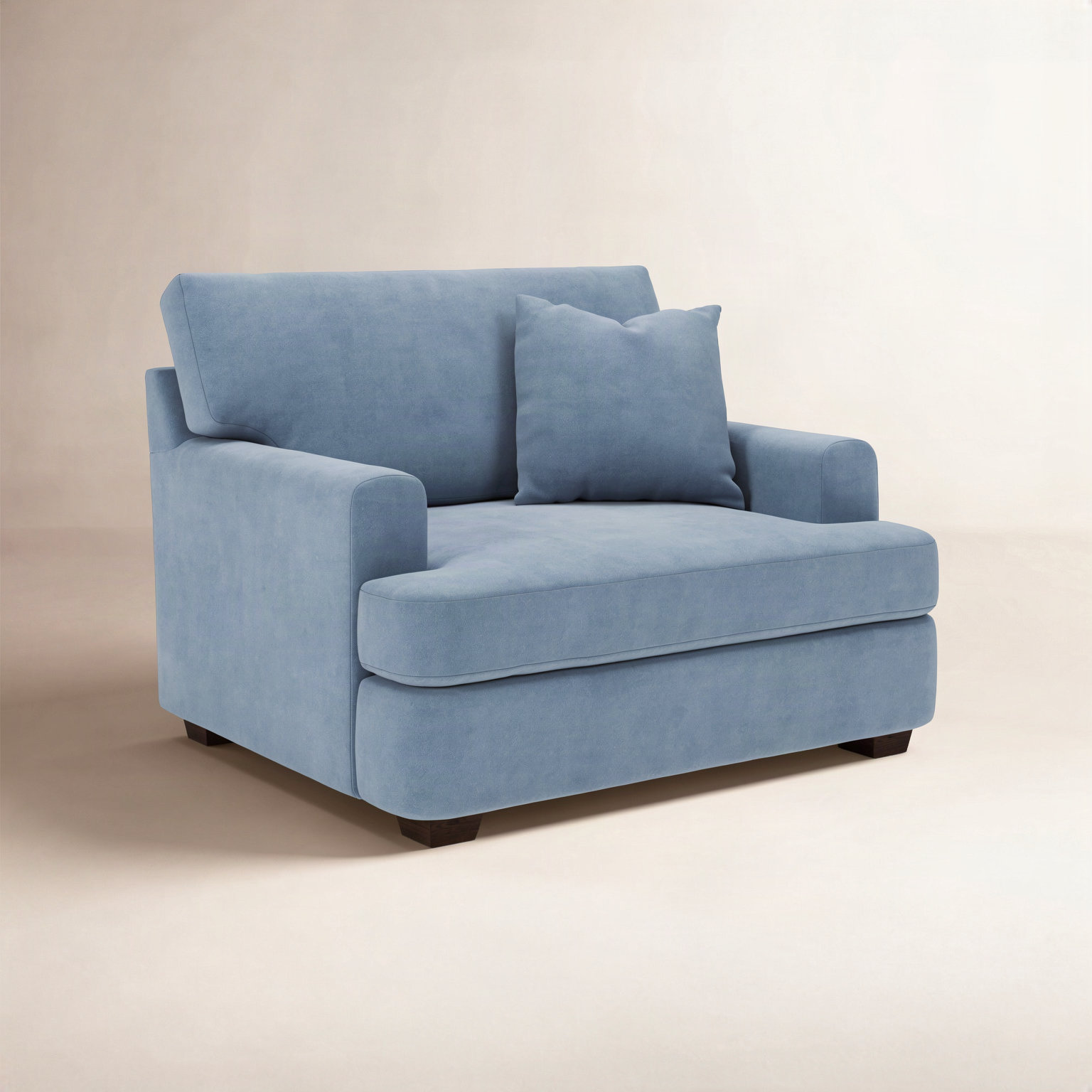 Emilio Upholstered Armchair, Bella Ocean Performance Velvet