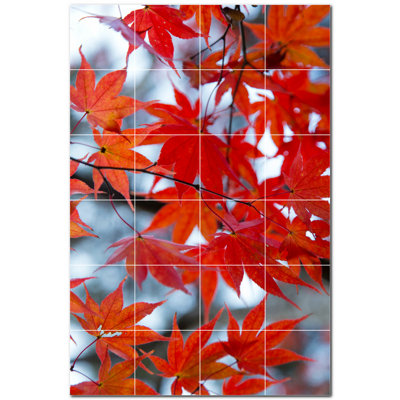 Autumn Photo 12'' x 12'' Satin Ceramic Decorative Mural
