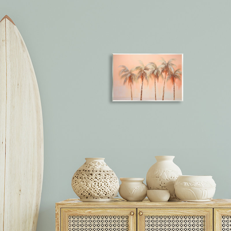  Soft Palm Tree Lineup Wall Plaque Art by Arlington Prints, H 10 po x l 15 po