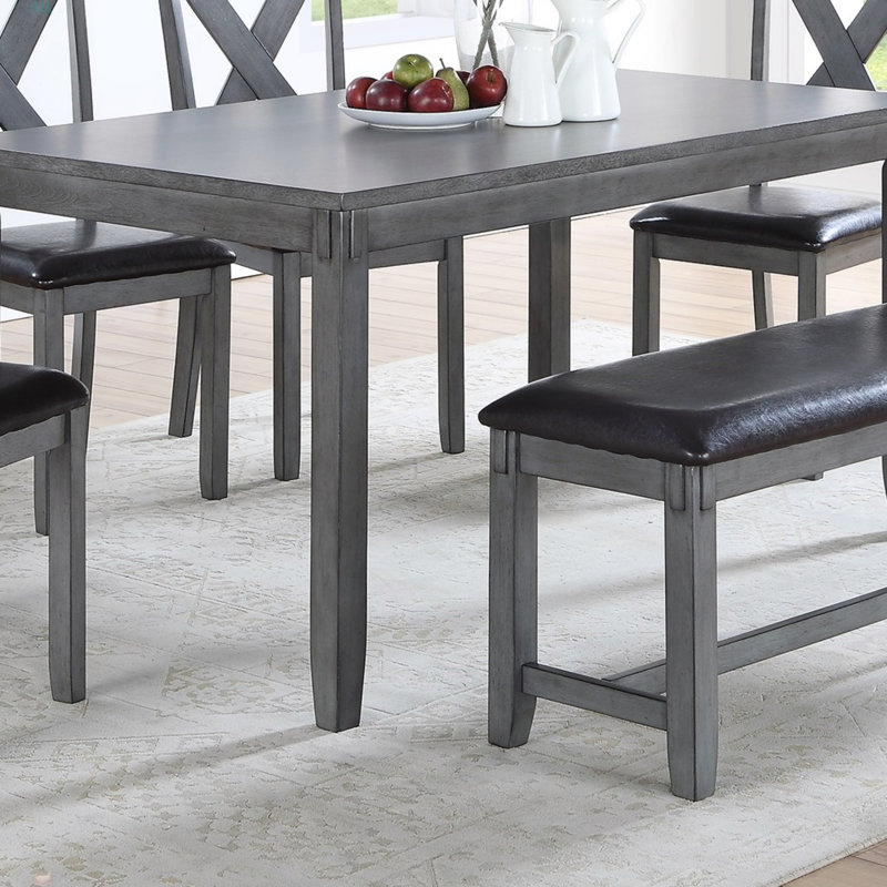 Table de salle à manger décontractée 6 pièces, Gris