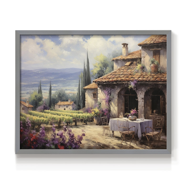 Paysages rétro - CXCI - impression encadrée - réaménageable, H 16 po x l 20 po, Gris