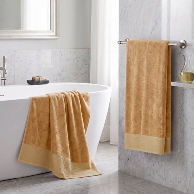 Rayon From Bamboo Cotton Blend Eco-Friendly Hypoallergenic Soft Solid Towel Set