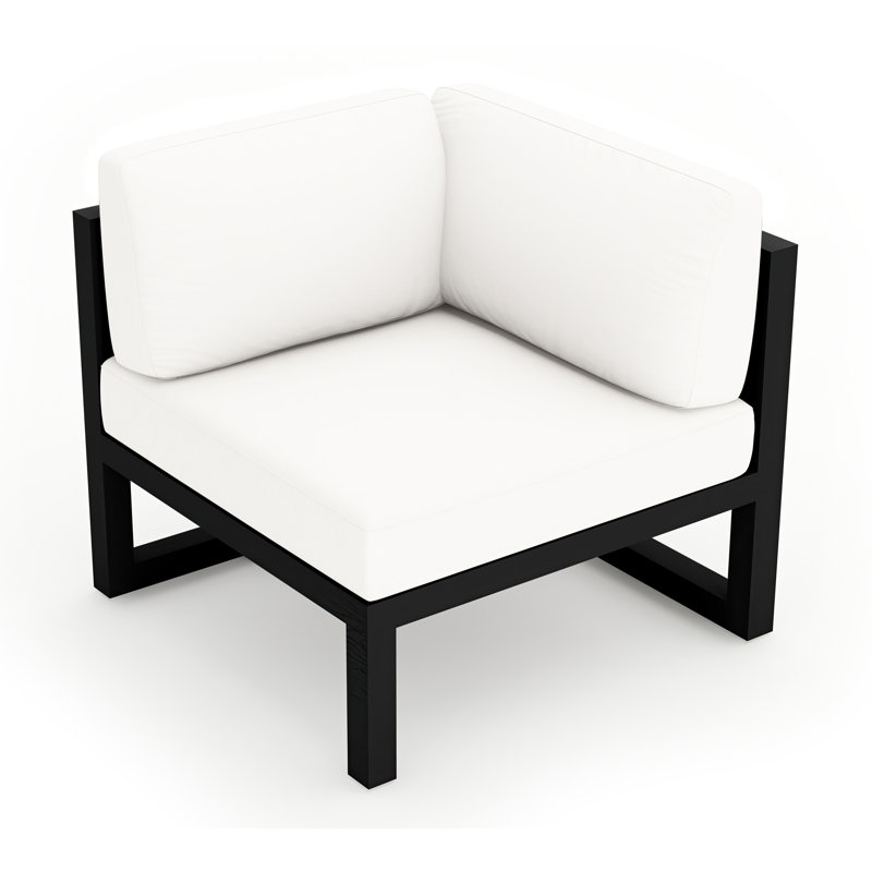 Avion Patio Chair with Sunbrella Cushions, Canvas Natural Sunbrella® Canvas, Black