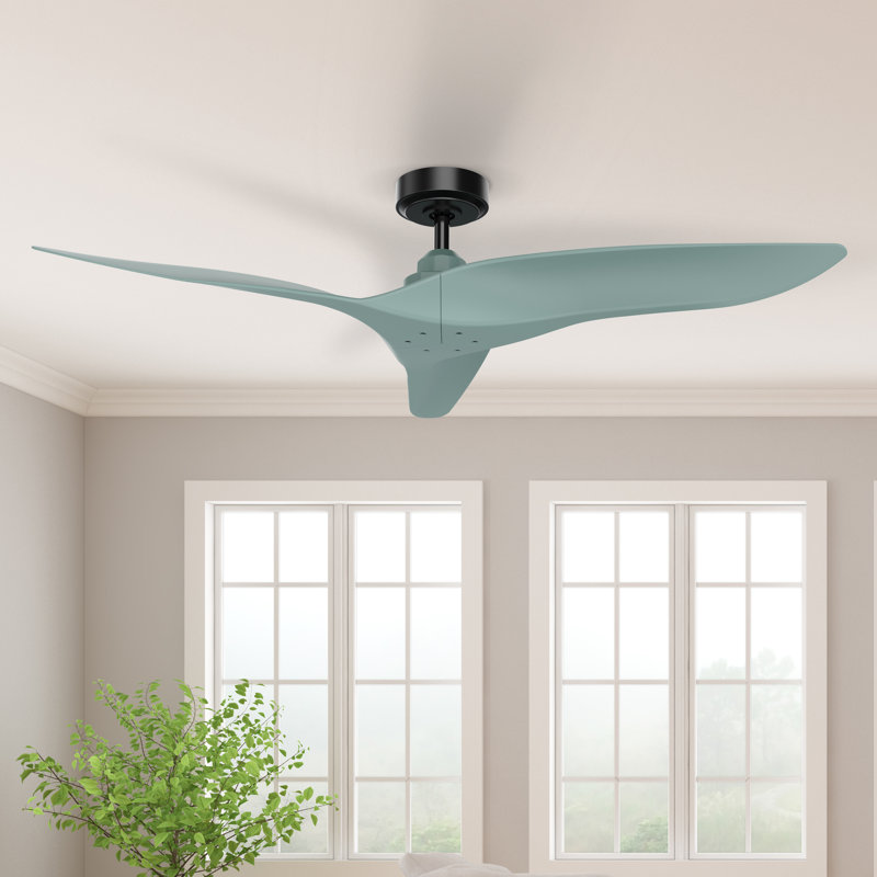 Ventilateur de plafond à hélice à 3 pales 52 po sans télécommande avec lumières Anesca, Vert