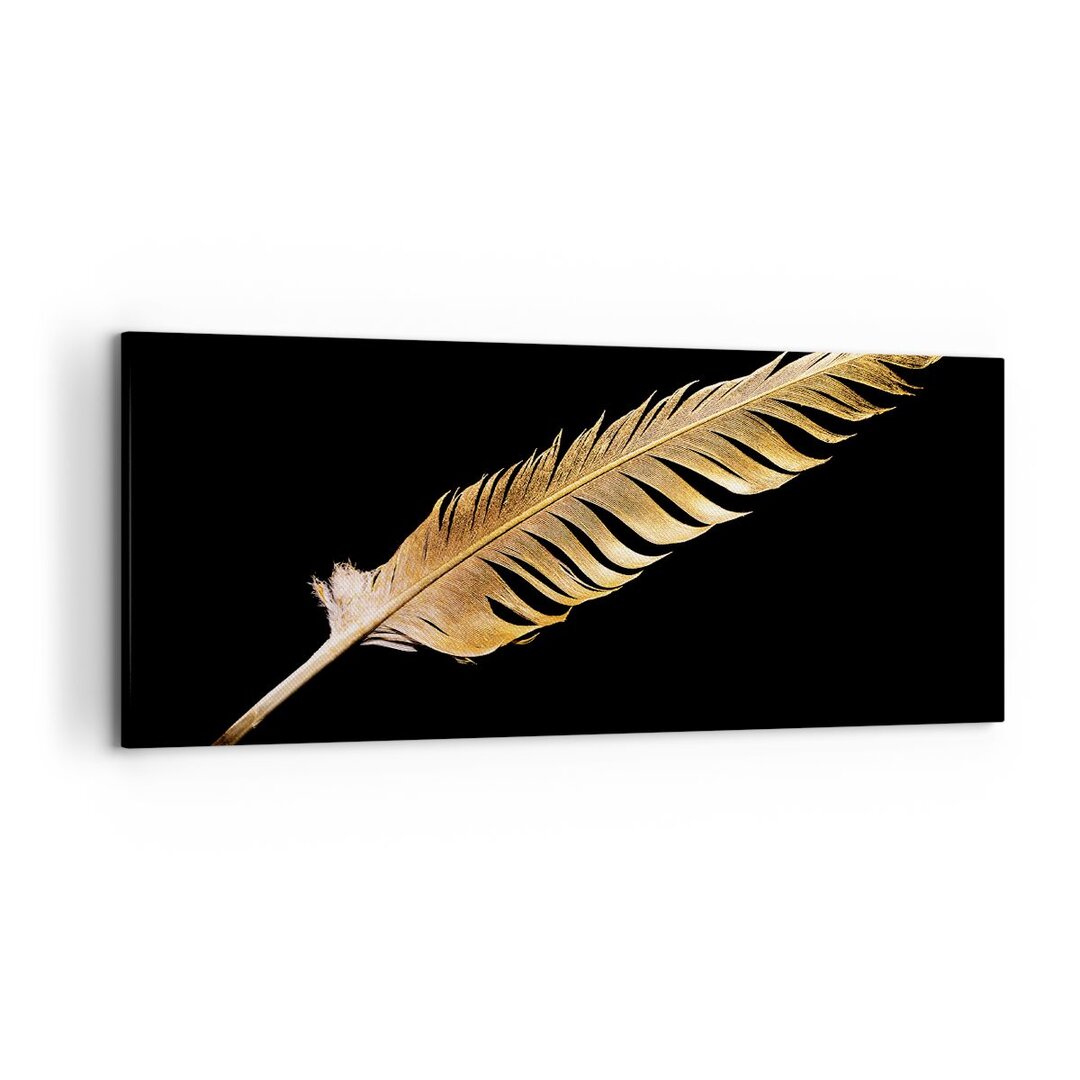 Leinwandbild Golden Feather Black