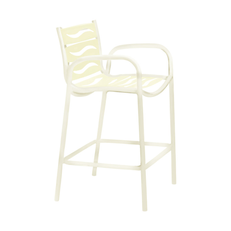 Millennia EZ Span™ Outdoor Bar Stool, Parchment, Snow