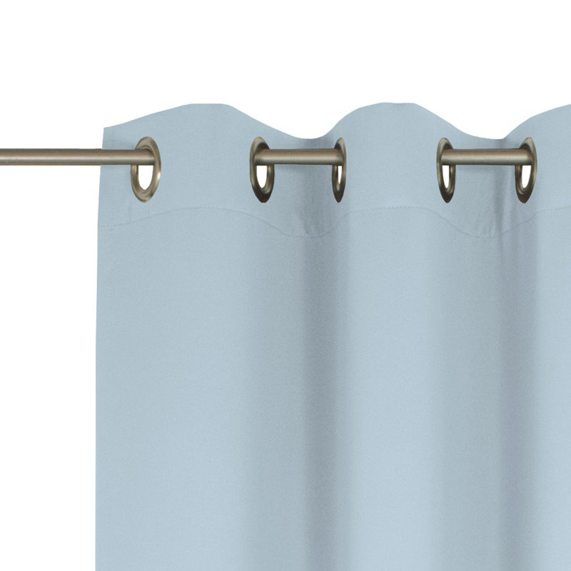 Newbury Room Darkening Eyelet Curtain Panel Panel, 145cm H x 132cm W, Light Blue