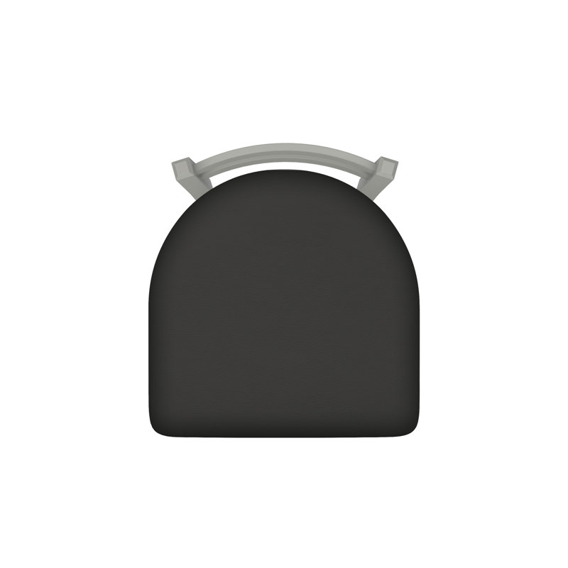 Tabouret de coiffeuse en métal Jackie, Nickel anodisé, Vinyle - Fer Canter