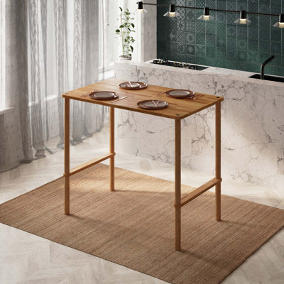 Pasific Counter Height Bar Table, Solid Beech Wood Minimalist Bar Table for Kitchen and Dining Room