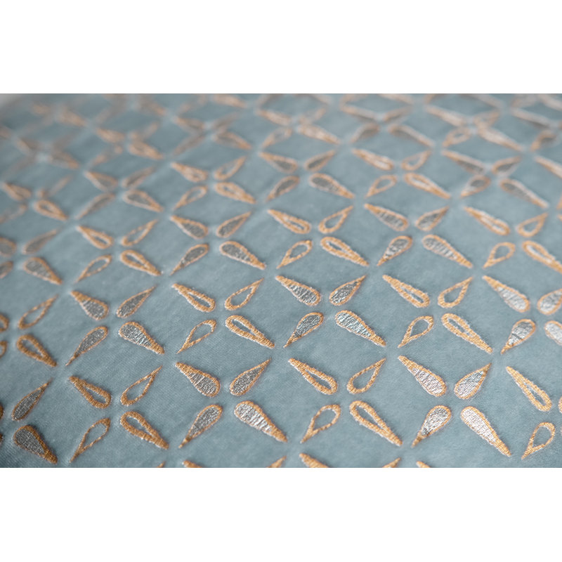 Petal Metal Square Velvet Pillow, 18"H x 18"W, Harbor Geometric