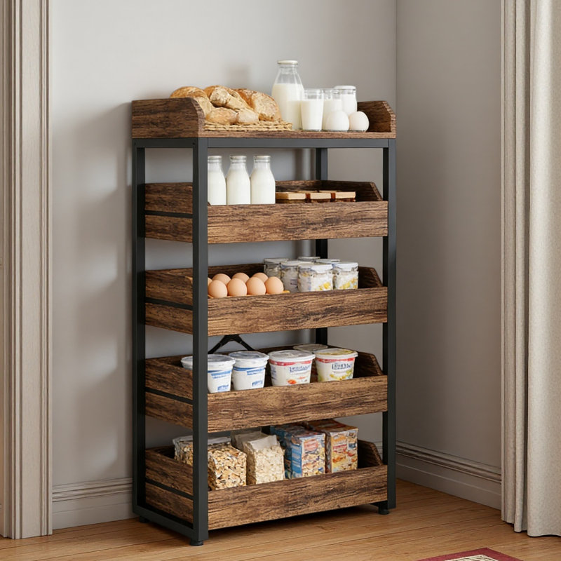 Organisateur de collations, support de panier à vin, support de rangement en bois