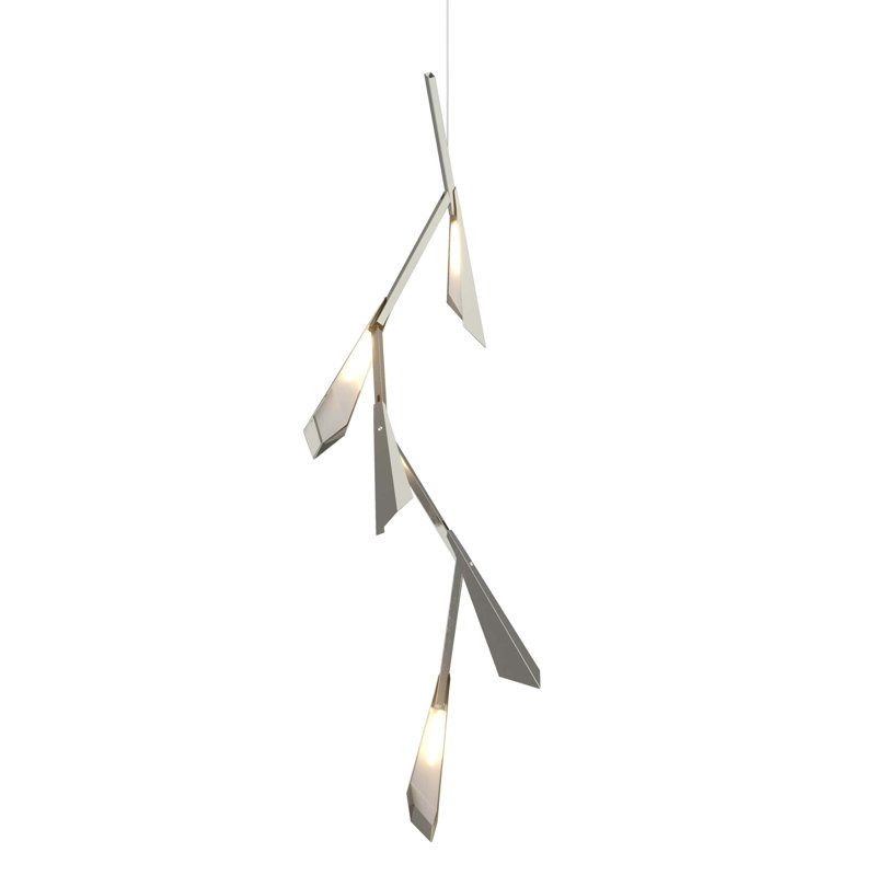 Quill 5 - Light Metal LED Chandelier, Sterling, Sterling
