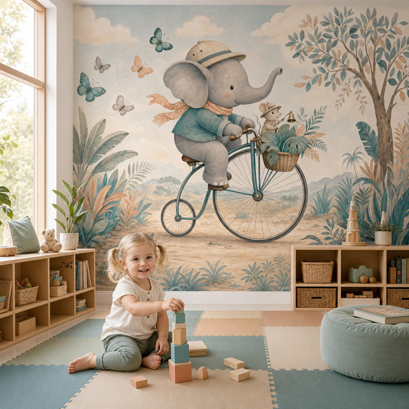 Décoration murale fantaisiste amovible, 120 po x 96 po, Non tissé