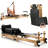 	 95’’ Foldable Oak Wood Pilates Reformer, Quick-Assembly Studio-Grade Pilates Equipment with Reformer Heights, Reformer Accessories for Gym, Home,Black-126021693