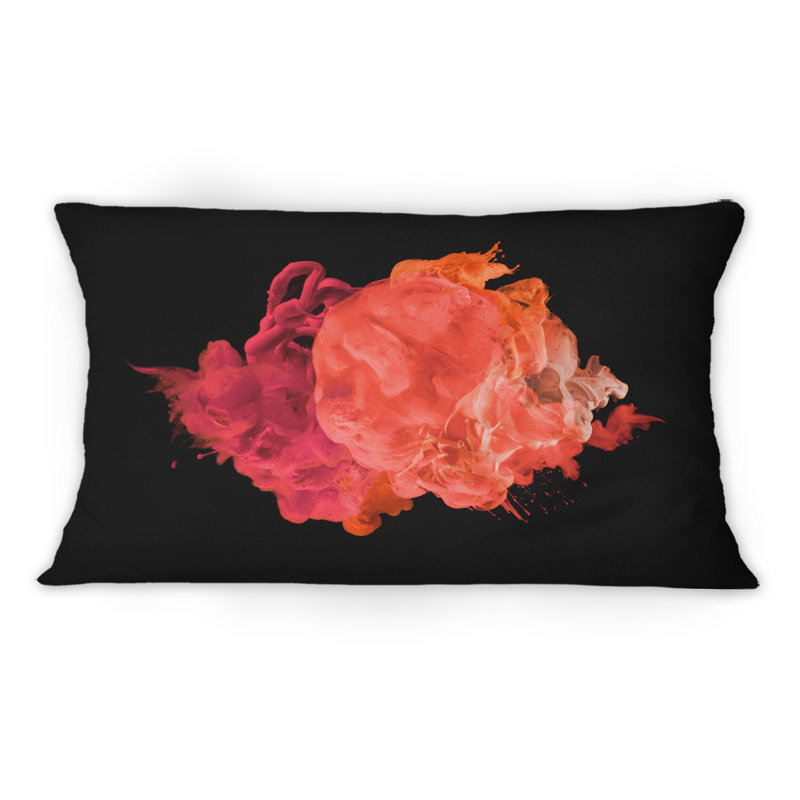 Coussin 12 po x 20 po Red Ink Cloud On