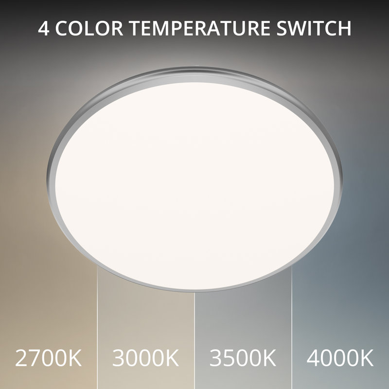 Parthenon 10" Dimmable LED Flush Mount With Built In Color Temperature Adjustability Switch From 2700K/3000K/3500K/4000K, 22"