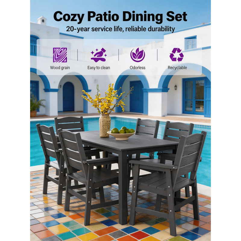 All Weather Outdoor 3 Pieces Patio Dining Sets With Umbrella Hole& Aluminum Frame For Outside Backyard/Porch/Deck, 1-Tables 2-Chairs