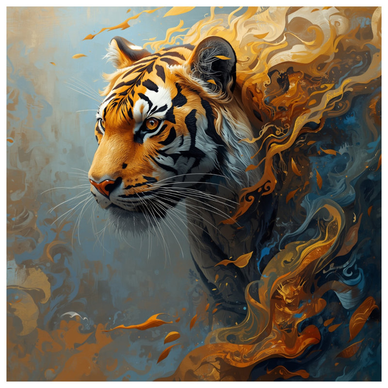 Coussin Tiger, 14 x 14 inches