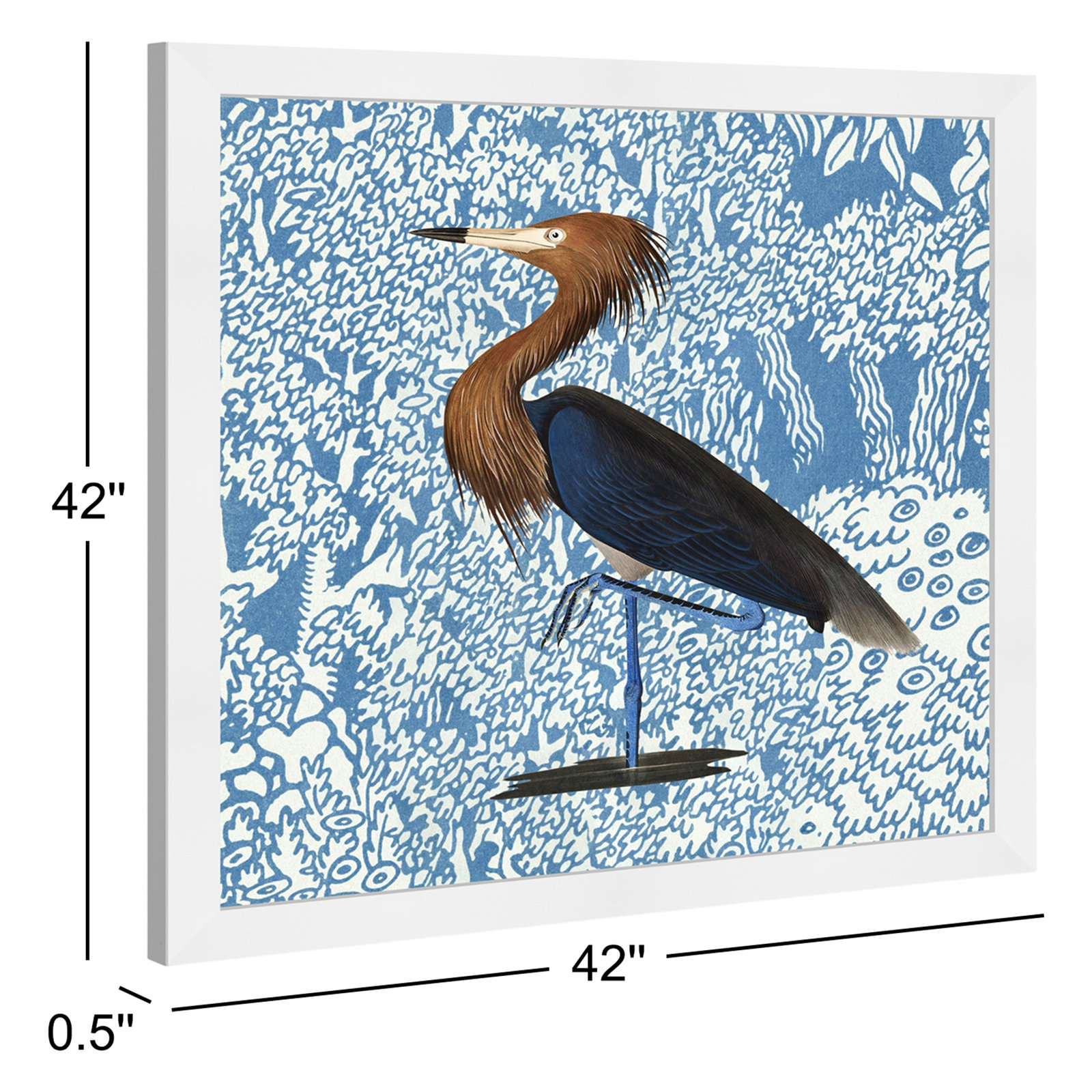Bird Pose by Oliver Gal, White, 42" H x 42" W x 0.5" D