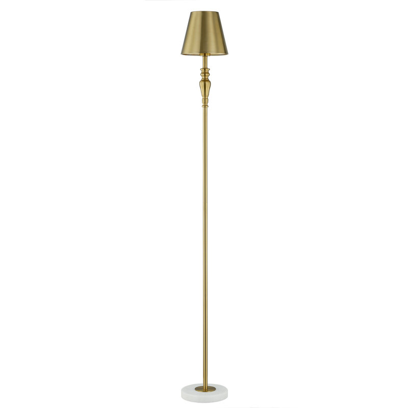 Lampe sur pied 64 "avec abat-jour en métal Salem, or