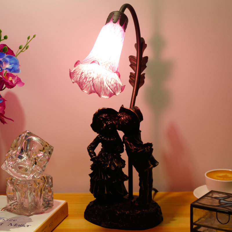 Lampe de table 17,5 pouces Lily Flower Tulip, Mauve