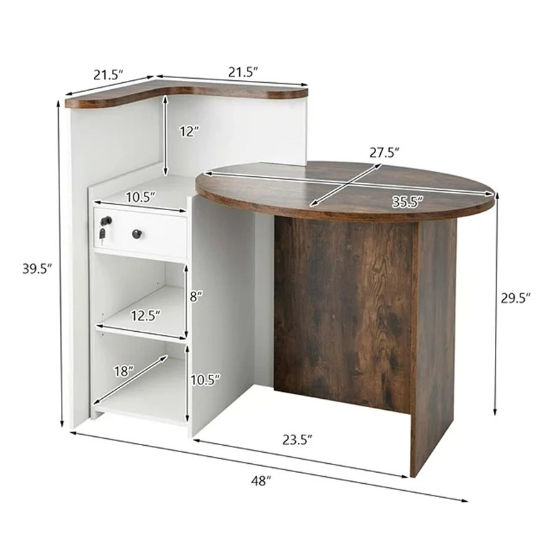 Bureau de réception en bois As Pic