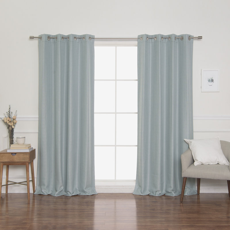 Paire de rideaux occultant avec œillets Briella, l 52" x L 63", Vert menthe