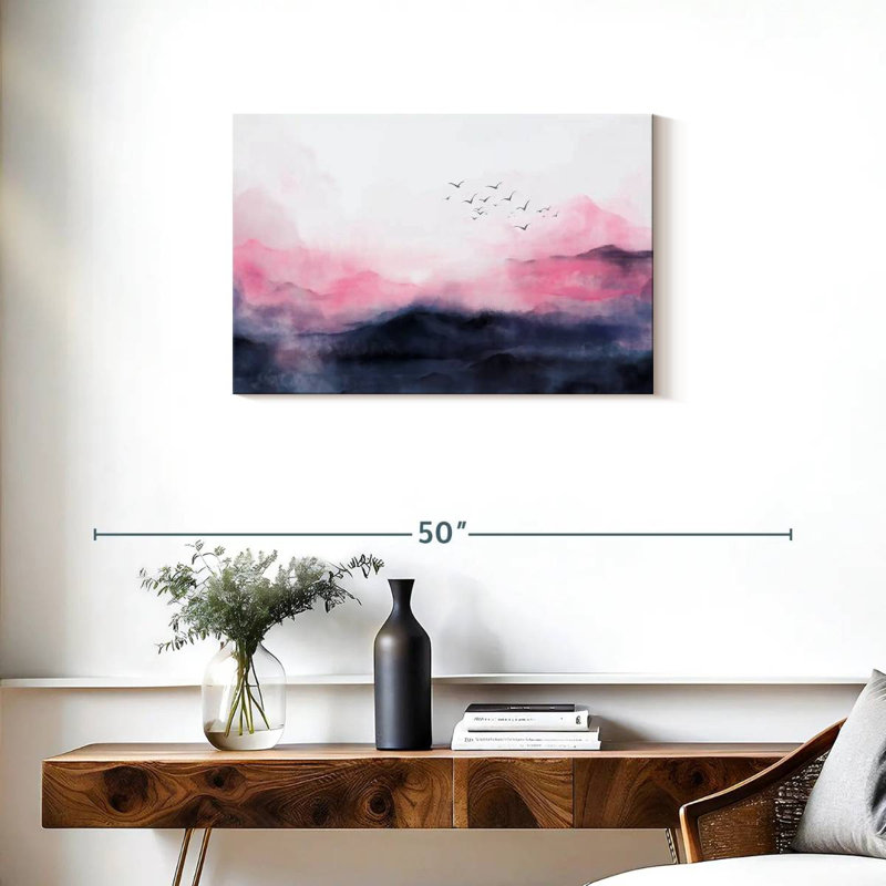 Avery Pink Horizon Abstract, 20" H x 30" W