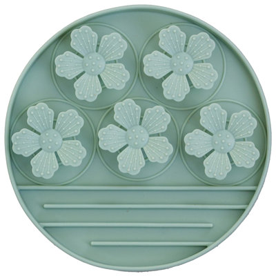 Dexypaws: Cache-cache lent - vert sauge - chien et animal de compagnie, accessoire d'alimentation pour repas et gâteries, convient à la plupart des bols de 8 po, base à ventouse, silicone de qualité alimentaire