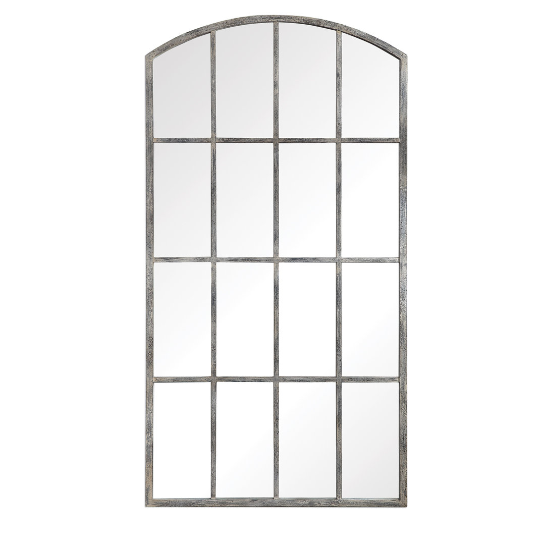Joen Arched Distressed Accent Mirror Canora Grey