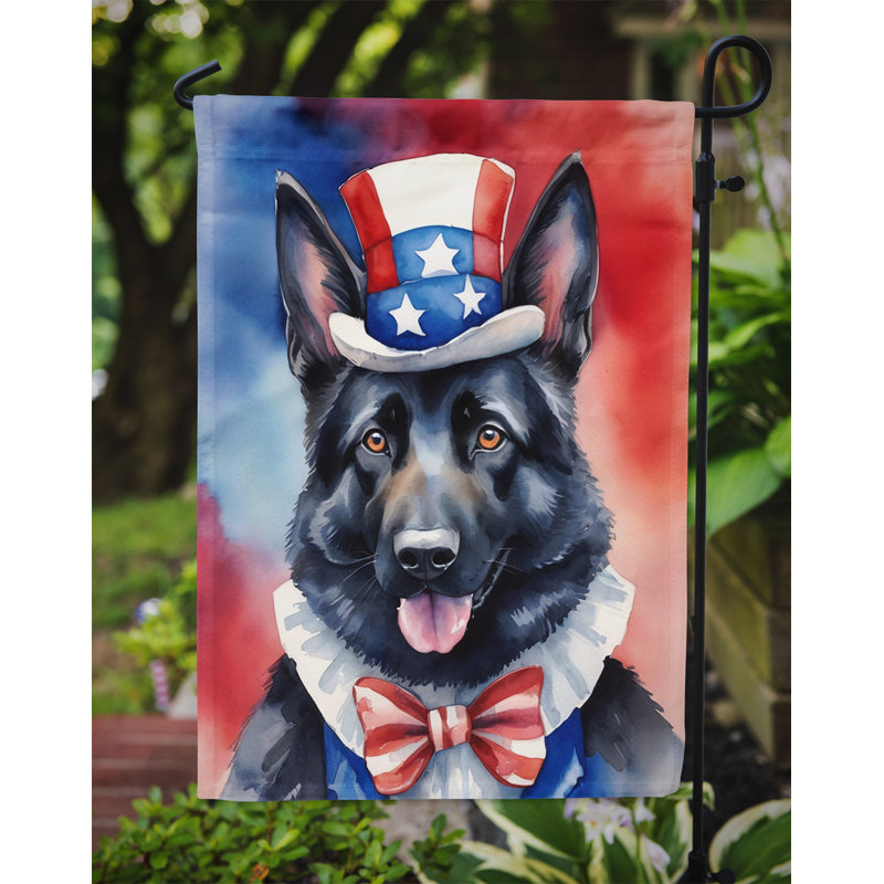 Drapeau patriotique du jardin américain, Berger allemand noir