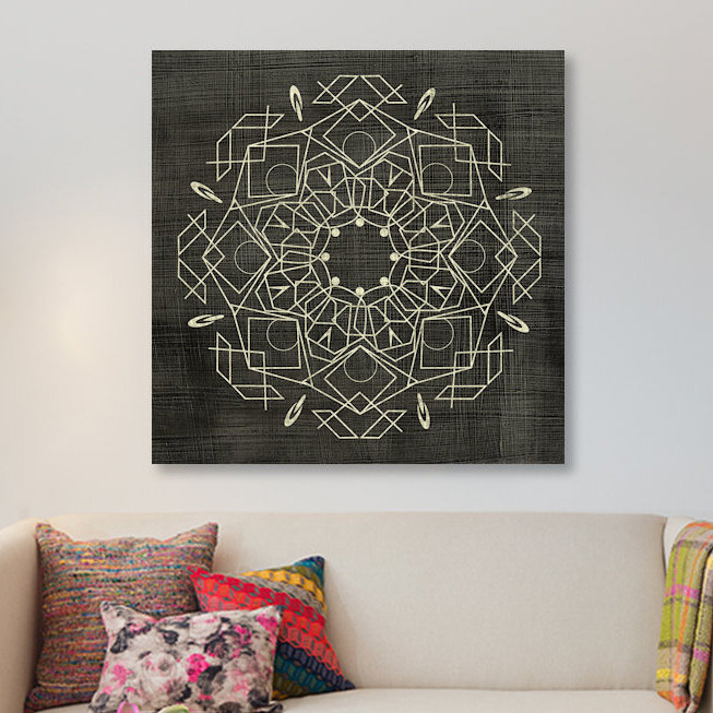 « geometric tile iv », reproduction d’impression sur toile, H 37 po x l 37 po x P 1,5 po, Toile tendue, Pas de tapis
