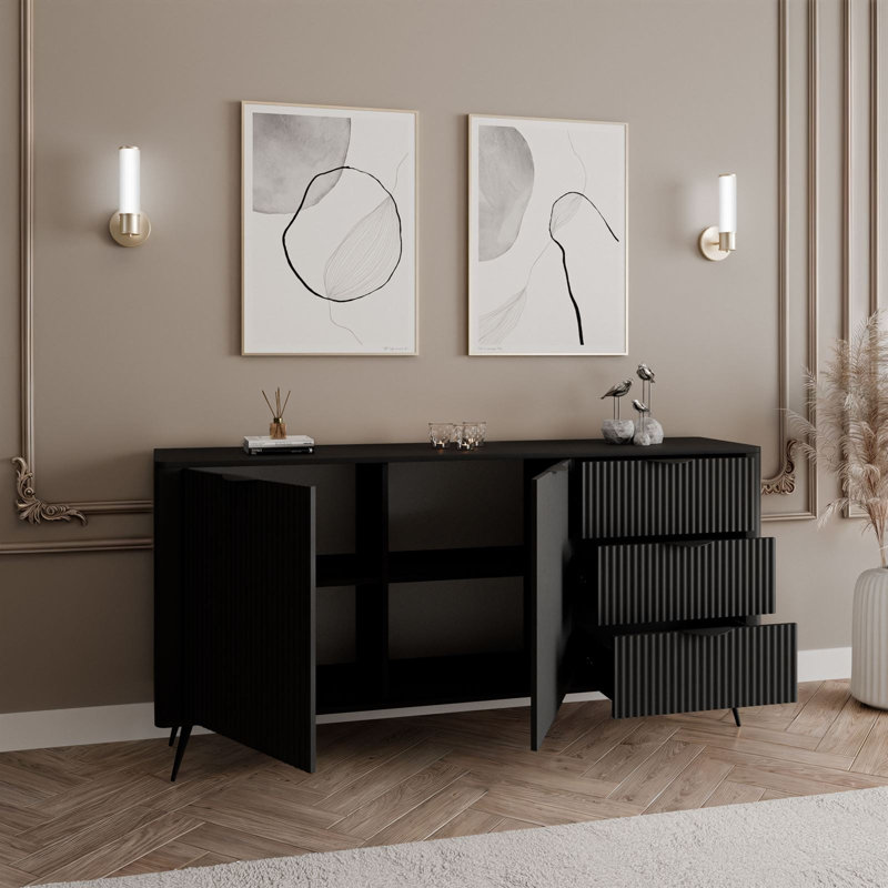 163 cm W Sideboard, Black