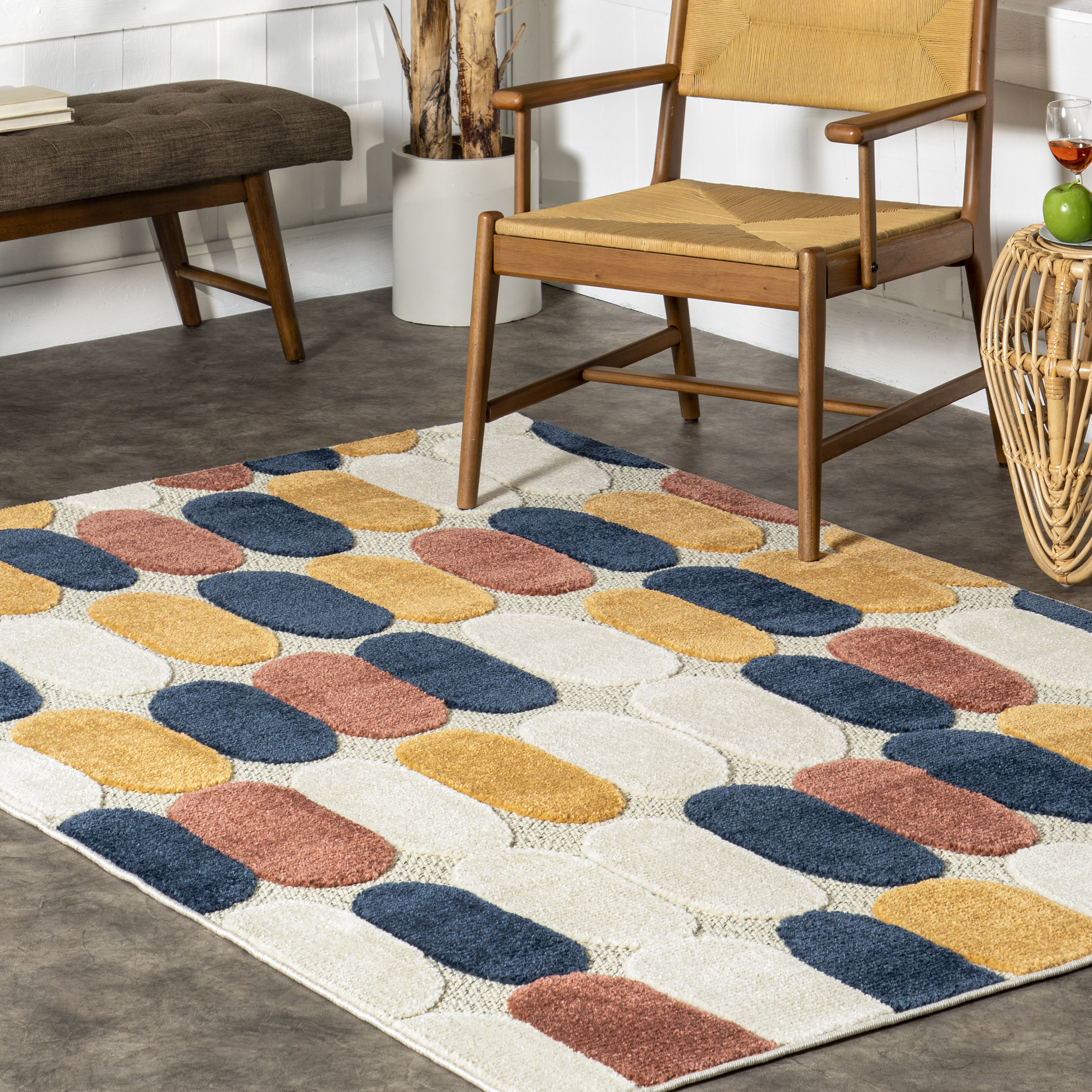 FANMATS NFL Ulti-Mat 5 x 8 Navy Indoor Solid Area Rug in the Rugs