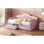 Lit de jour simple tapissier avec DEL et 2 tiroirs, rose-756701100-756701099