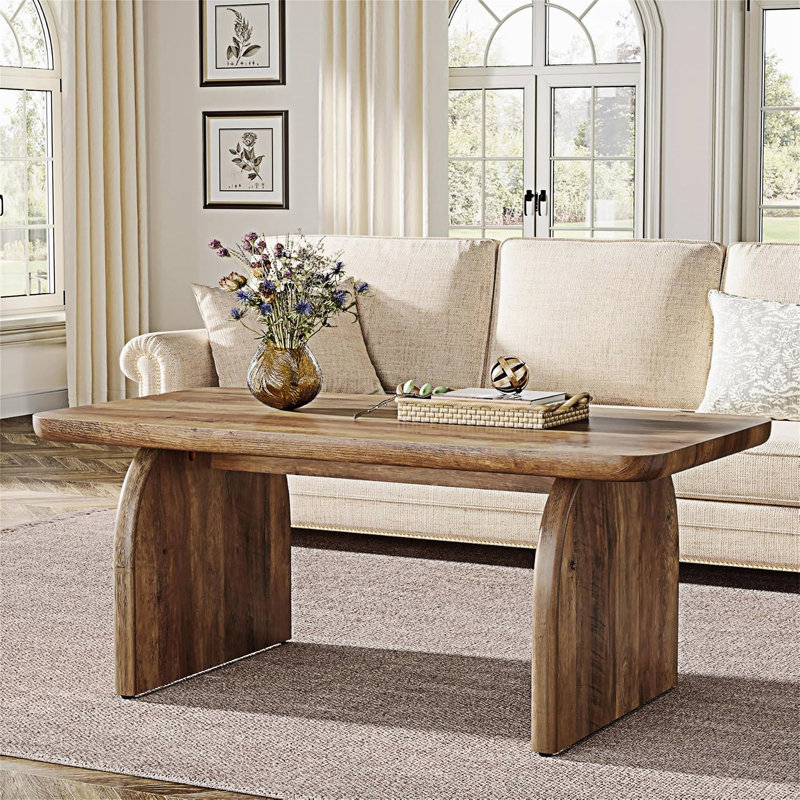 Table basse rectangulaire en bois